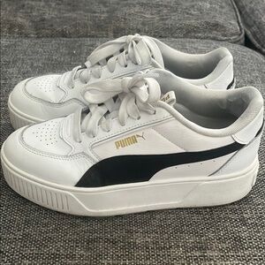 Puma Women's White and Black Sneakers